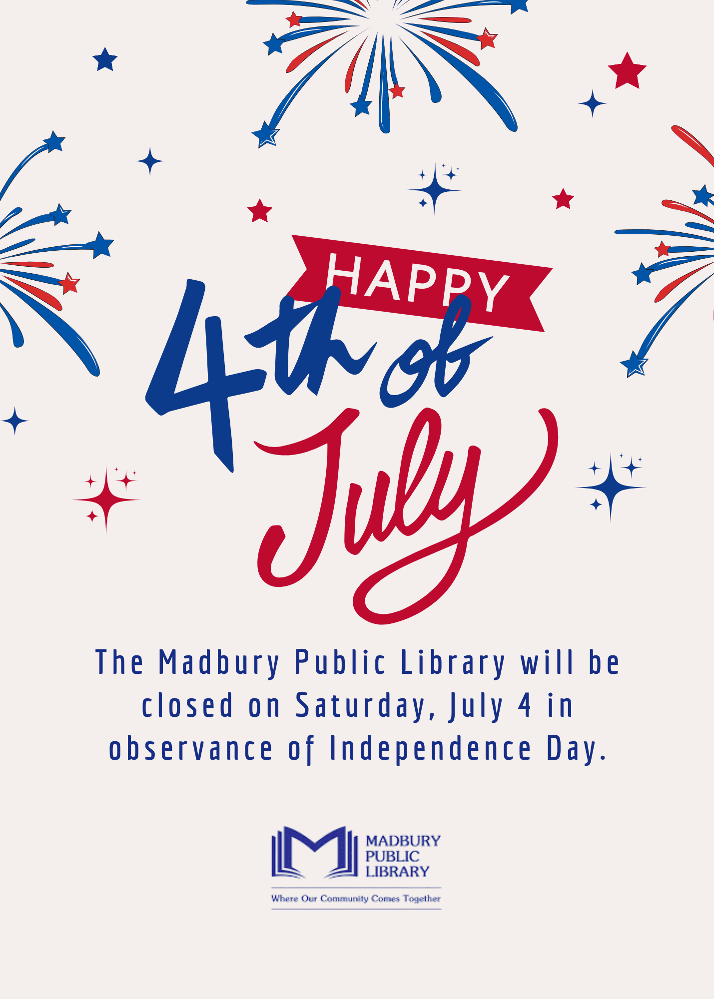 red and blue 4th of july flyer